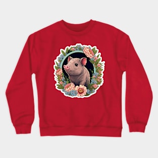 Water Colour Piglet Crewneck Sweatshirt